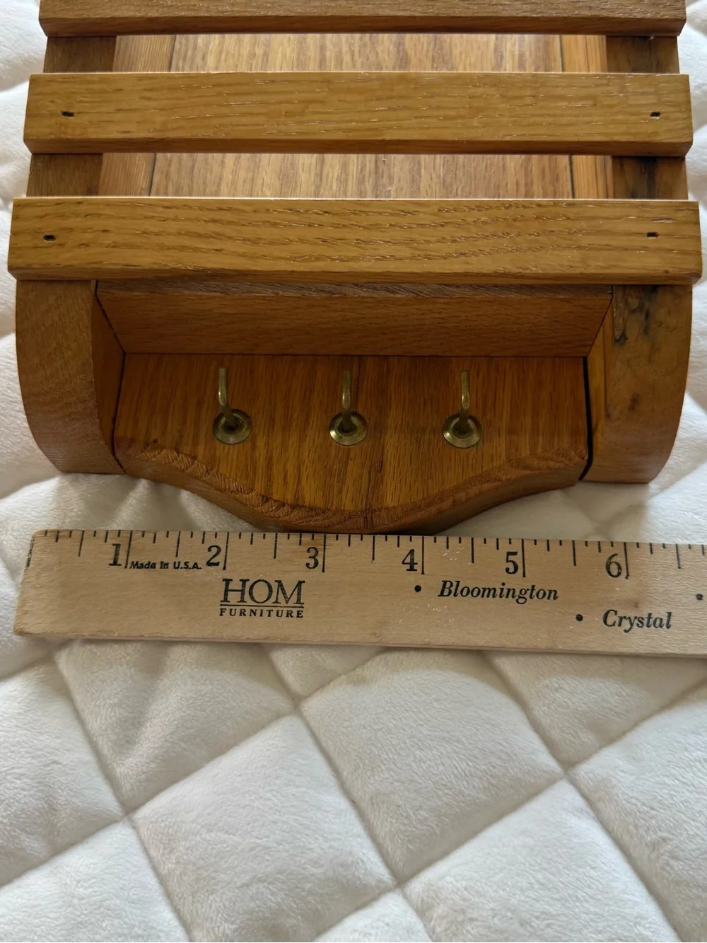 Vintage Wooden Wall Mail Organizer Letter Rack Key Holder Entryway Sorter